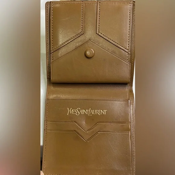 YSL Yves Saint Laurent Monogramme East/West Wallet Leather Brown - Picture 2 of 6